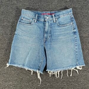 Lucky Brand 90s Loose Denim Shorts Womens 4/27 Blue Good Raw Hem High Rise
